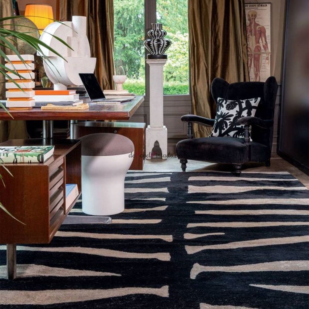 Alfombra ELITIS INDOOR SAMBURU BLACK WHITE 80X250-2